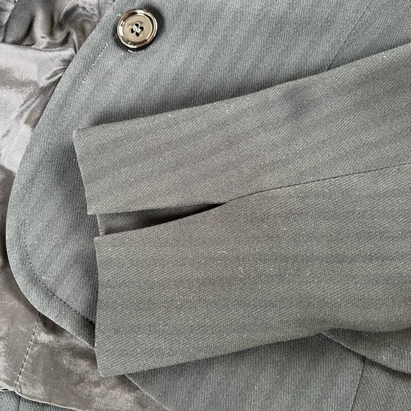 MaxMara 2 piece suit blazer skirt stripe black 8 - Picture 5 of 11